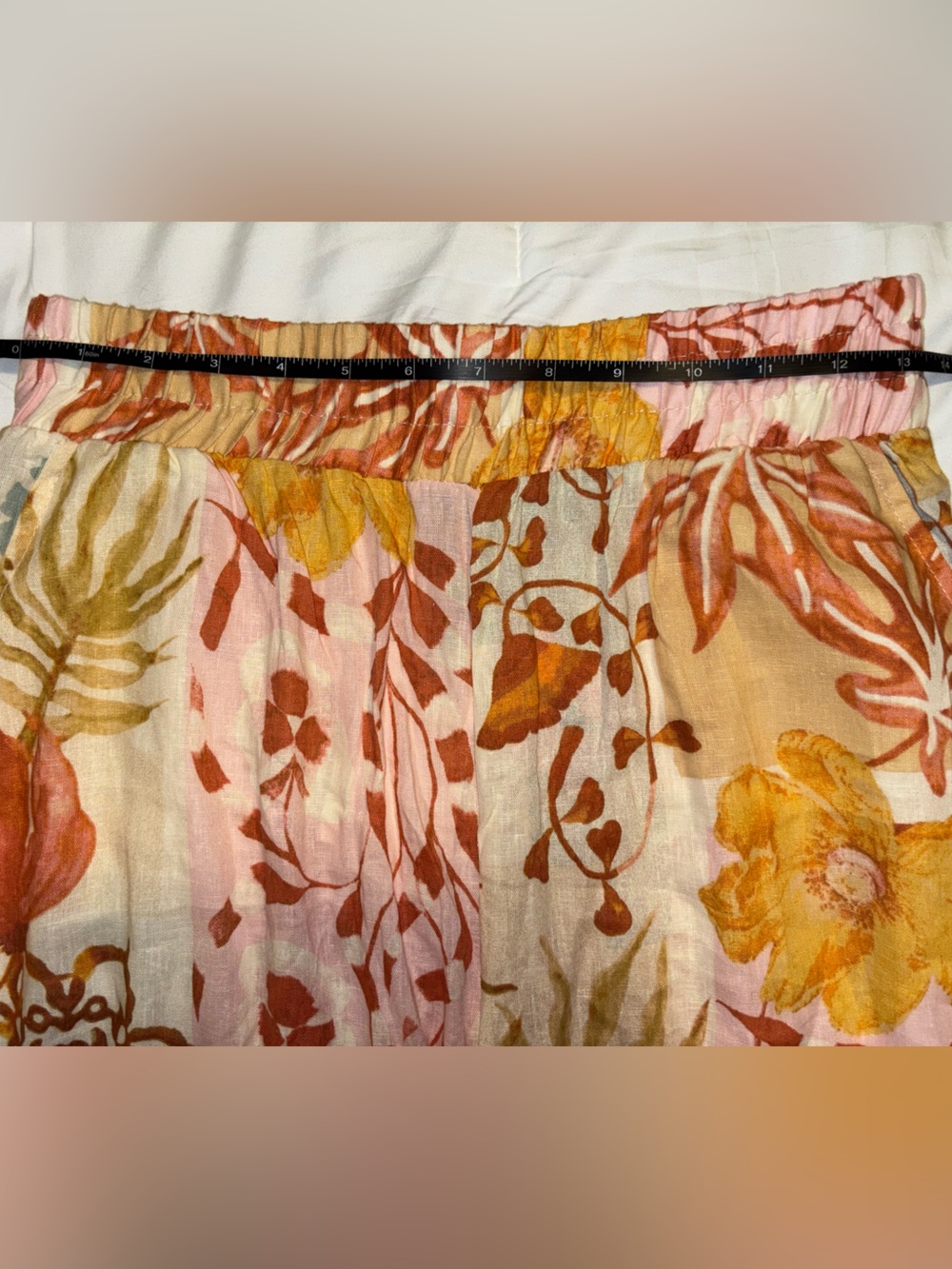 Floral Wide-Leg Resortwear Pants - Pink, Yellow, Orange & Olive - Picture 2 of 2